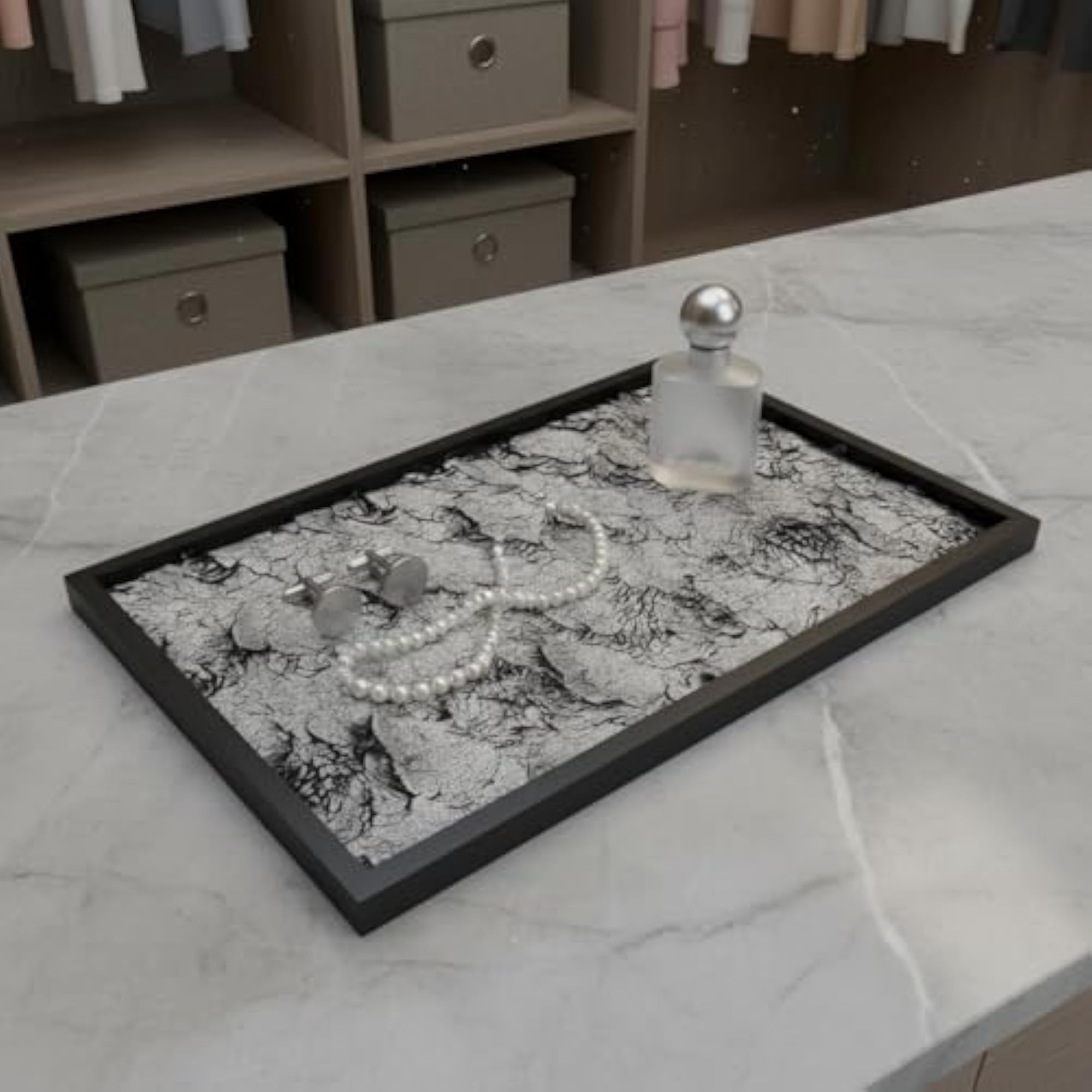 Light Luxury Design Bark Texture Decorative Tray