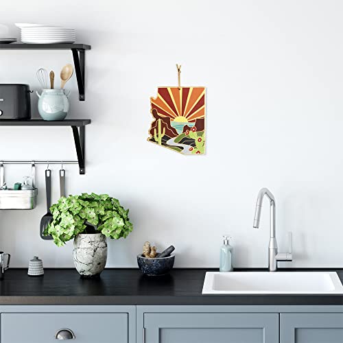 Totally Bamboo Arizona State Shaped Cutting Board And Charcuterie Serving Platter With Artwork By Summer Stokes, Includes Hang Tie For Wall Display #TOP3