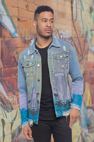 Image of VICTORIOUS Men's Distressed Denim Jacket