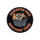 Zolawe Dumpster Fire Response Team Hook and Loop Patch, 3 Inches Sew On Patches, Embroidery Patches for Backpacks Bags Vest Dog Harness, Tactical Military Embroidered Patches, Funny Raccoon DIY Patch
