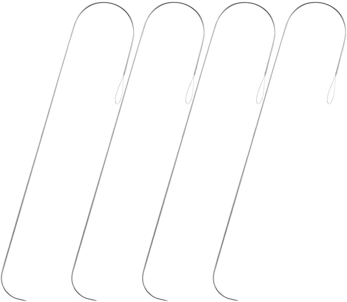 SUPVOX 4pcs Curved Beading Embroidery Needles Metal Threading Tools for DIY Bead Jewelry Making and Crafting