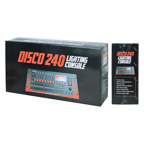Image of Dabeatz Disco 240 DMX512 Lighting Controller - 192 Channel Stage Light Mixer Console with MIDI & LCD | Professional DJ Light Controller for Disco, Par Lights, Clubs, Parties & Events