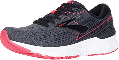 Brooks Womens Adrenaline GTS 19 Running Shoe - Black/Ebony/Pink - B - 8.5