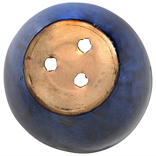 Sunnydaze Resort Ceramic Flower Pot Planter With Drainage Holes - High-Fired Glazed Uv And Frost-Resistant Finish - Outdoor/Indoor Use - 13-Inch - Imperial Blue #TOP5