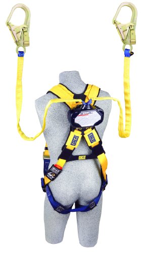 Image of 3M DBI-SALA Talon 3102101 Self Retracting Lifeline, 7.5' Tie-Back,Twin-Leg, 1 inch Nylon Web, Steel Rebar Hooks, Quick Connector For Harness Mounting, Blue