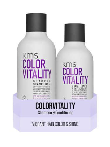 Image of KMS ColorVitality Shampoo for Coloured Hair, 300ml + KMS ColorVitality Conditioner for Coloured Hair, 250ml, Color Protection, Shine, Hydration, with Upcycled Pomegranate, Vegan Formula