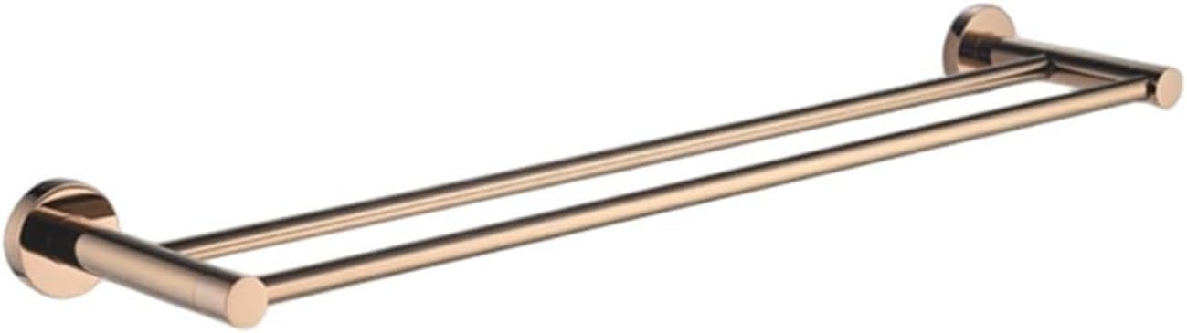 toilet brush Bathroom Accessories Toilet Brush Paper Holder Polished Rose Gold Towel Bar Hooks Stainless Steel Wall Mount Bath Hardware Sets(Double Towel Bar)