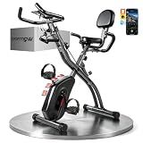 SPORTNOW Cyclette da Casa Pieghevole 4 in 1 con App Bluetooth Portatelefono