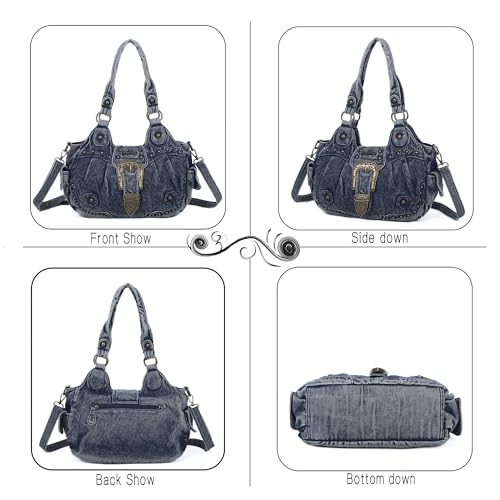 Image of Angel Kiss Hobo Bags for Women Vegan Leather Purses and Handbags Ladies Chic Shoulder Bags Crossbody Purses with Metal Studs