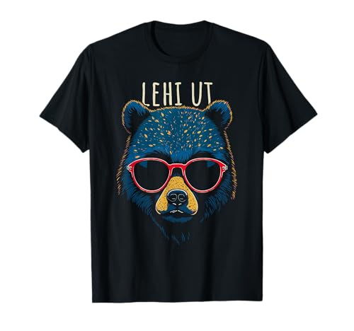 Lehi Utah USA Cool Bear indossa occhiali da sole design Maglietta