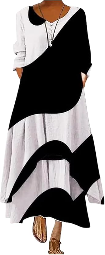 Bengbobar Womens Linen Dress Long Sleeve Maxi Dress Irregular Hem Spring Flowy Plus Size Beach Boho Floral 2 Pieces Dresses
