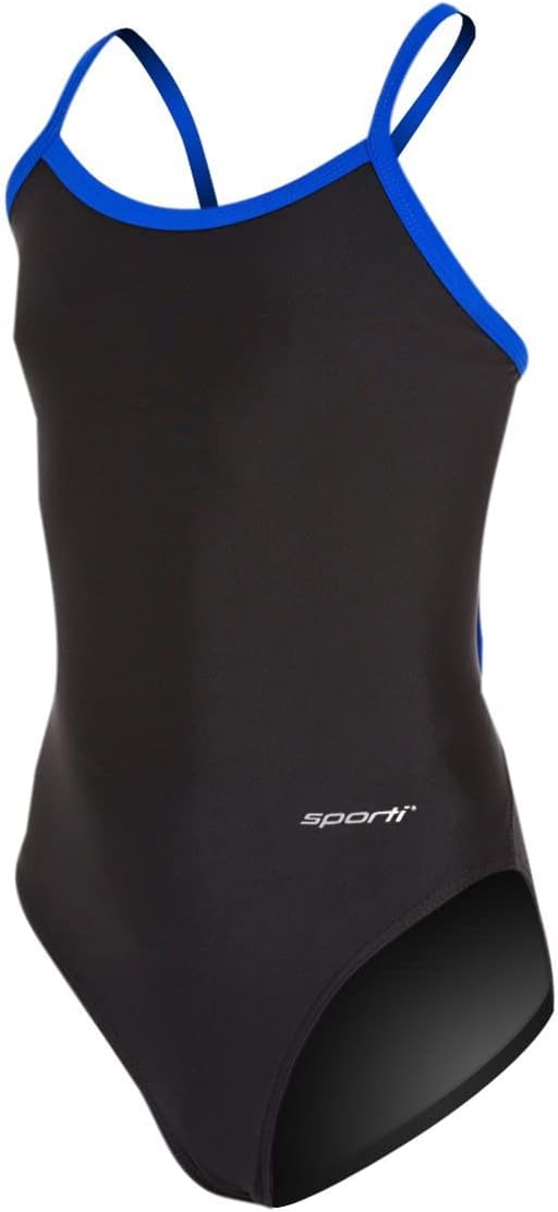 Sporti Thin Strap One Piece Swimsuit for Girls - Ideal Big Girls Bathing Suits with UPF 50+ Sun Protection Youth Old Version