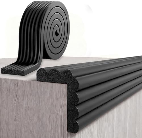 Kantenschutz Baby Schaumstoff, Tischkantenschutz Ecken, Kantenschutz Selbstklebend für Kinder, Bett, Fensterbank & Schreibtisch, Möbel (Schwarz, 5M X 8CM)
