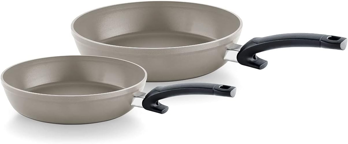 Fissler Ceratal Comfort - Juego de 2 sartenes de aluminio con revestimiento de cerámica (24 + 28 cm) antiadherente - Inducción [Exclusive to Amazon]
