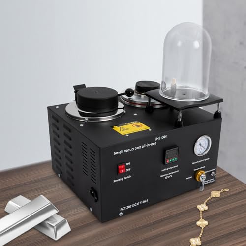 Metal Jewelry Casting Machine, 110V Melting Furnace 2L Smelting Equipment Refining Device Vacuum System for Metalwork Recycling and Jewelry Making