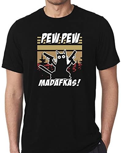 PdlPrintUnisex Regular Fit Pew Pew Graphic Printed T-Shirt