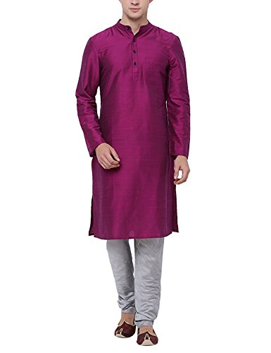 Image of Royal Kurta Men's Cotton Silk Plain Solid Long Only Kurta