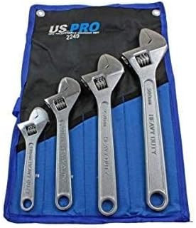 US PRO Tools 4pc Adjustable Wrench/Shifting Spanner Set 6'' 8'' 10'' 12'' Chrome Finish 2249
