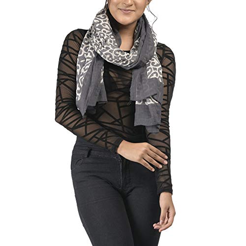 Image of AQVA Printed Cotton Scarf, Soft Scarves Stoles for Summer & Winter for Women & Girls (Size: 75 x 43 Inches)