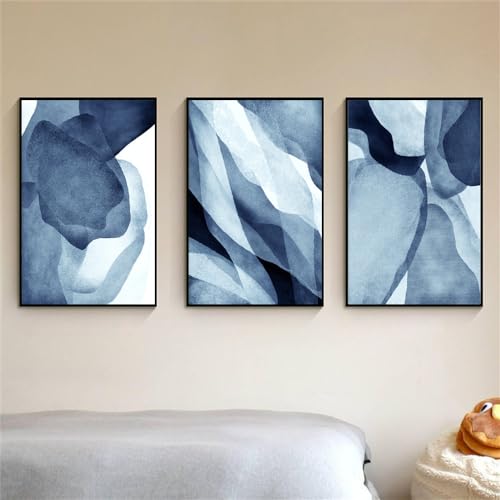 Pósteres de arte abstracto azul marino y láminas decorativas nórdicas de 50x75