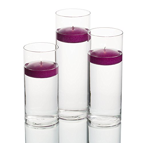 Set of 3 Eastland Cylinder Vases and 3 Purple Richland