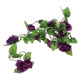 Vigne artificielle - vous pouvez accrocher un panier de roses artificielles en rotin sur le mur, les portes, le miroir, les rampes, les clôtures, le rebord de la fenêtre, le mur de la télévision et partout où vous le souhaitez avec la vigne artificielle, la fausse vigne de fête