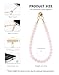 CH.yishi Gemstone Beaded Phone Charm Wrist Strap with Steel Cable Core Stringing, Detachable Phone Bracelet Strap with Metal Tether Tab (Rose Quartz)
