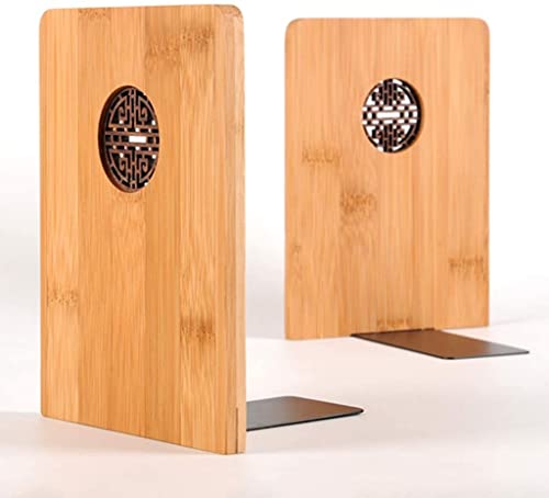 Estantería ajustable de madera con gran capacidad de almacenamiento y sujetalibros integrados 6