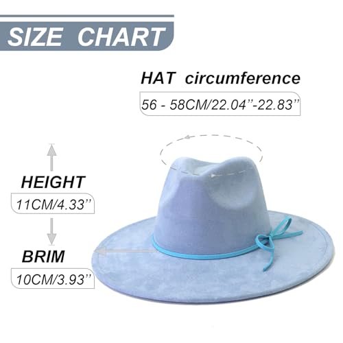 Image of Fedora Hats for Women Man with Big Wide Brim Classic Suede Panama Hat Western Outdoor hat