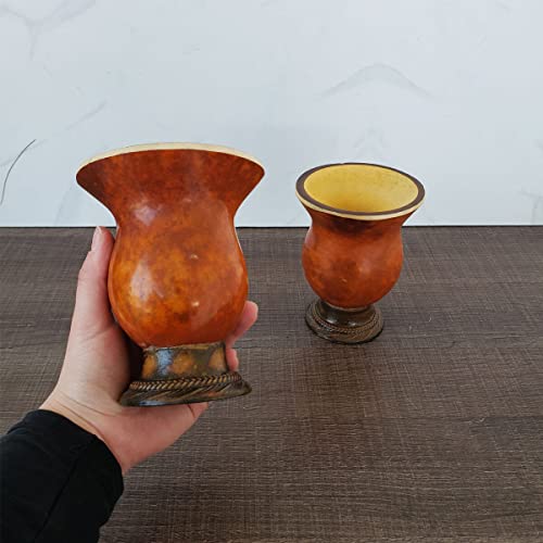 Cuia para Chimarrão Tererê de Porongo Liso com Base Tripé em Massa de Calafetar Ditreviso