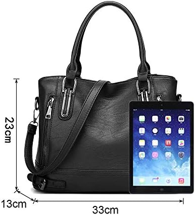VINBAGGE Ladies Leather Handbag Designer Top-Handle Bag Vintage Tote Crossbody Shoulder Bag Fashion Clutch for Women - Black