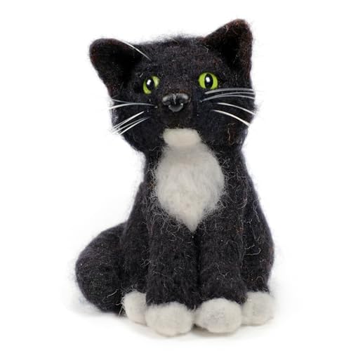Feltsky Black Cat Needle Felting Kit for Beginners DIY Craft Kit Include Everything to Make