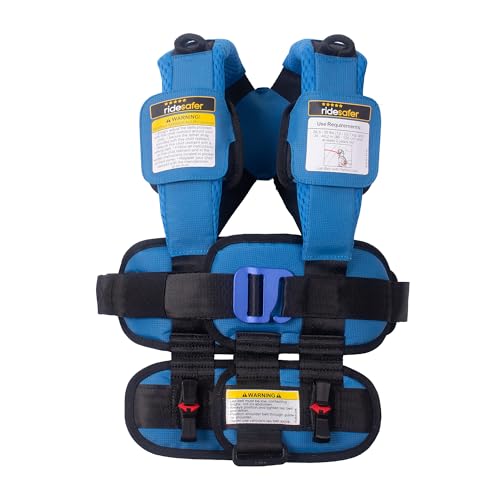 RideSafer Travel Vest Gen 6 - Small (26.5-50 lbs) - Blue - Lightweight Portable Child Safety Car Seat for Travel Rental Cars Rideshares
