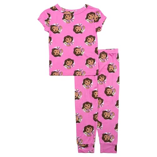 Nickelodeon Girls' 2-Piece Snug-fit Viscose Pajama Set, Soft & Cute for Kids