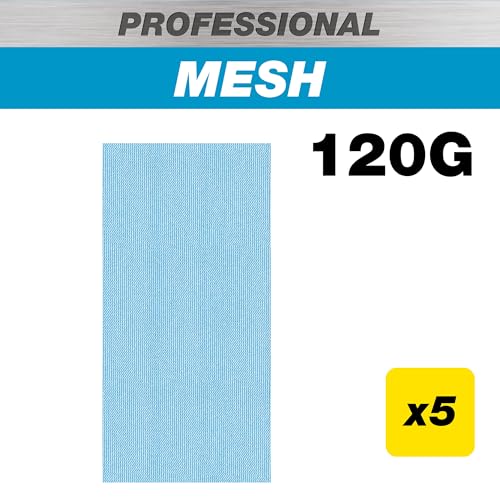 Trend Profi-Schleifpads 115 x 230 mm für Halblatt-Schleifer, Körnung 120, 5 Stück, Netzschleifmittel für Multimaterial-Vorbereitung, AB/HLF/120P
