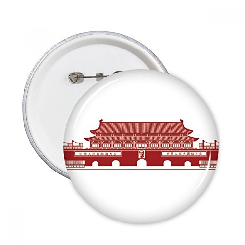 Badge chinois Tiananmen Mao rouge bouton décoration vêtements lot de 5 pièces XL
