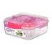 Produktbild Sistema Bento Cube Box to Go mit Obst/Joghurt Topf, klar/pink, 1,25 Liter