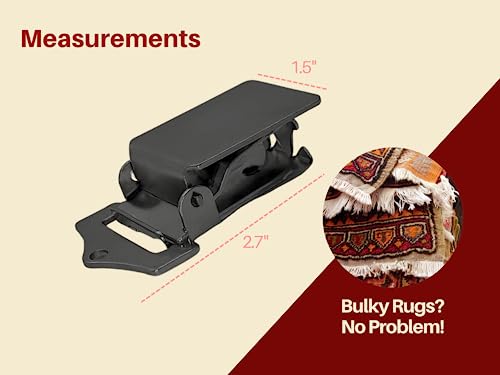 Image of Wall Clips Matte Black for Hanging Rugs and Animal Hides (Pack of 6) Rug Grippers /Clips /Hangers