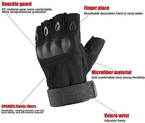 Xjxj Men's And Women's Half Finger Breathable Gloves, Touch Screen Hard Knuckle Gloves For Outdoor Sports And Work Compression Gloves For Men (Color : Black, Size : S) #TOP3