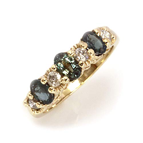 1 ct tw Natural Color Change Alexandrite & Diamond Solid 14k Yellow Gold Seven Stone Anniversary Ban 1 ct tw Natural Color Change Alexandrite & Diamond Solid 14k Yellow Gold Seven Stone Anniversary Ban