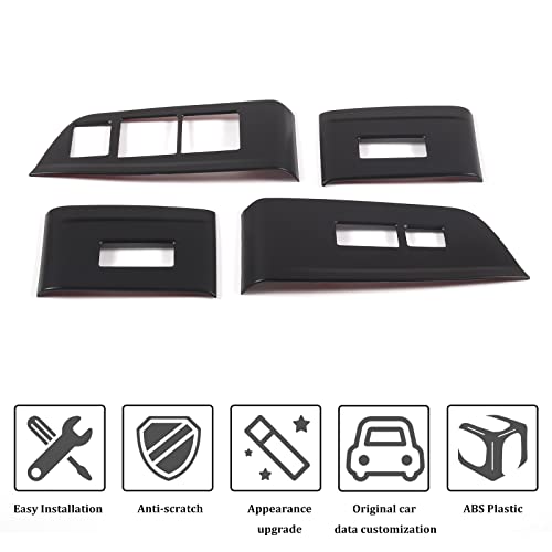 Window Lift Switch Panel Cover for Honda Pilot Accessories 2016-2022, Door Window Control Button Switch Panel Trim Sticker, Door Glass Lifter Panel Frame, ABS (Matt Black) by Qiosreui - Used condition - Image 2