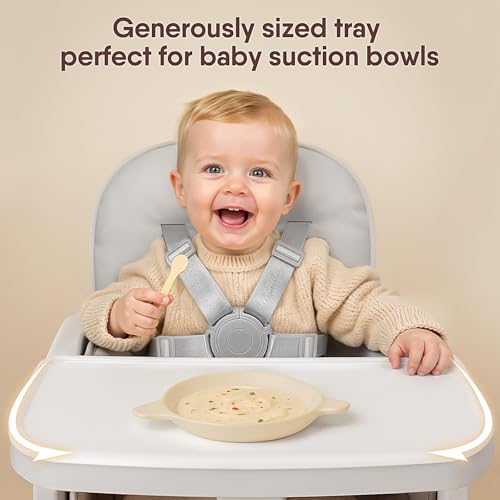 Image of Obee Odee 3-in-1 Portable Baby High Chair for Babies and Toddlers, Convertible Easy Clean Infant Foldable Highchair with Adjustable Legs & Dishwasher Safe Tray, Grey