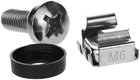 Lancher 60-Pack M6 x 16mm Screws and Cage Nuts for 1U 2U 6U 12U Server Shelf Cabinets Rack Mount Screw cage nut