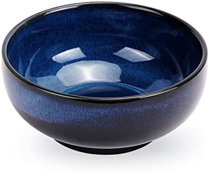 Handmade Large Salad Bowls, GRABADO Ceramic Bowl 60oz for Kitchen, Porcelain Serving Bowl Glazed, Popcorn Bowl 8"，Decorative Bowl for Salad, Ramen, Soup and Fruit,Dishwasher & Microwave Safe(Sky Blue)