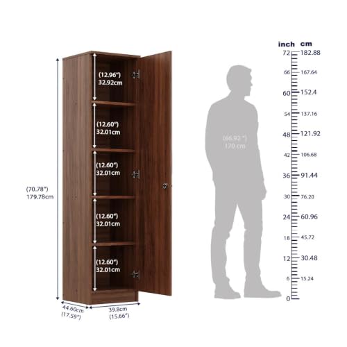 Image of Wakefit Wardrobe for Bedroom | 1 Yr Warranty | Cupboard for Bedroom, Almirah, Wooden Wardrobe, Mirror Door, Multi-Shelves Storage, Density:680-750 kg /m, Free Installation from Brand (Hunor - CW)