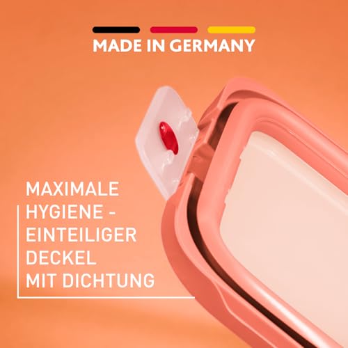 EMSA oneClick, Vorratsdose, One-Click-System, Lebensmittel 2x länger frisch, 100% auslaufsicher, Made in Germany, ORANGE… – Ansicht 6