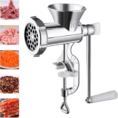 La Mejor Selección de Molino de Carne Walmart Top 10. 49 Picadora de Carne Manual, Molino de Carne de Salchichas de Aleación de Aluminio, Carne Molida con Tubo para Embutidora de Chorizo, Máquina Trituradora para Restaurante, Hotel,...
