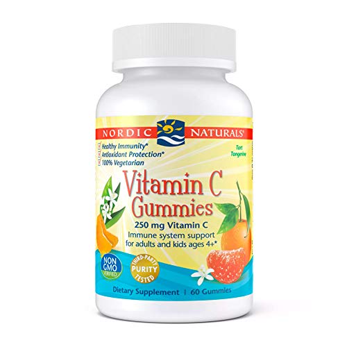 Nordic Naturals Vitamin C Gummies - Chewable Tangerine Gummy Provides Daily Dose Of Essential Nutrient Vitamin C For Immune System Support and Antioxidant Protection For Kids And Adults, 60 Count