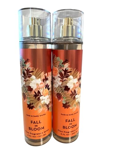 Bath & Body Works Fall in Bloom Fine Fragrance Body Mist Gift Set 8 oz Pack Lot of 2 (Fall in Bloom)