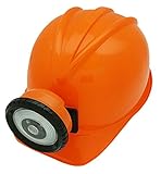 Verisea ORANGE Explorer Miner Helmet with Bright, Directional LED Lights (batteries included) | Fully Adjustable Toy Hard Hats for Any Age, Available in 6 Vivid Colors